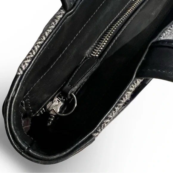 1999 COACH Bleecker Tweed Satchel Bag in Gray and Black made in USA - Picture 5 of 14